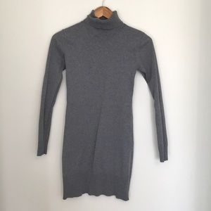 Grey turtle neck mini dress